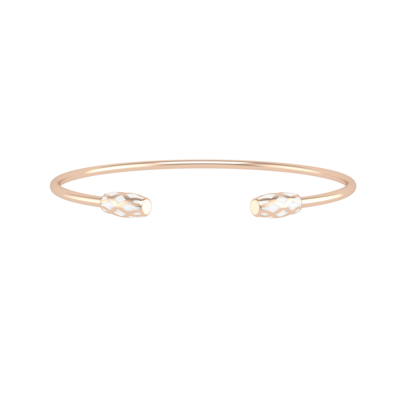 The Delancey Bracelet in Ivory White-Rose Gold-ASHITA