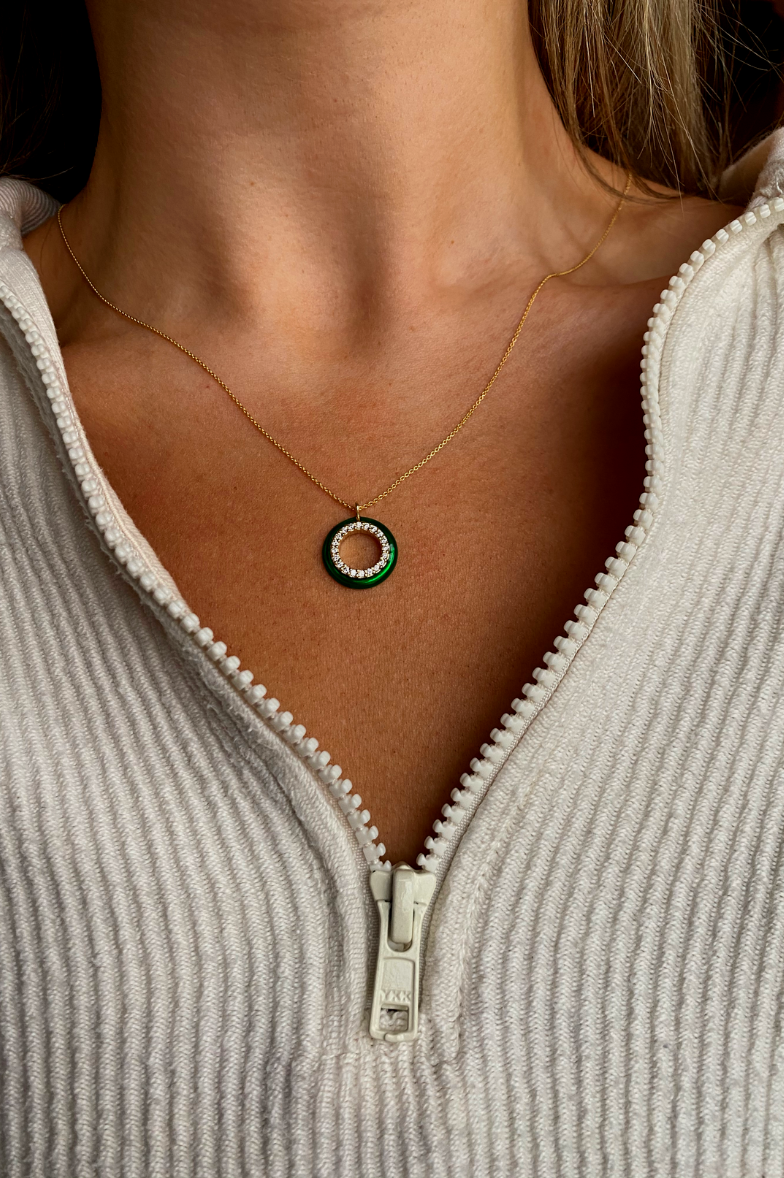 The Mulberry Necklace in Scarlet Red/Emerald Green