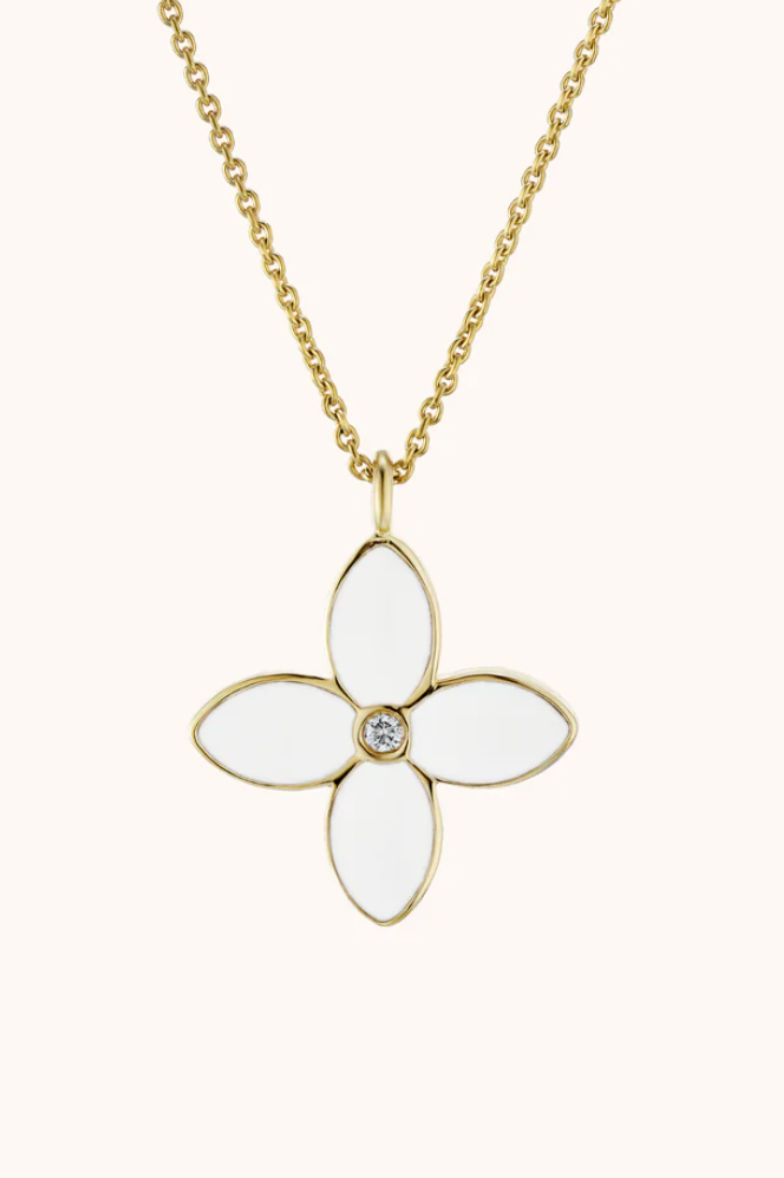 Louis Vuitton® Ever Blossom Pendant, Yellow Gold, Onyx & Diamonds