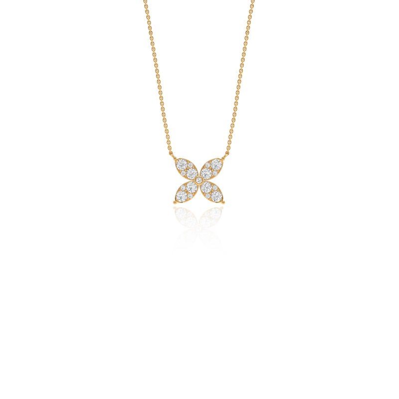 The Christmas Fern Necklace-Yellow Gold-ASHITA