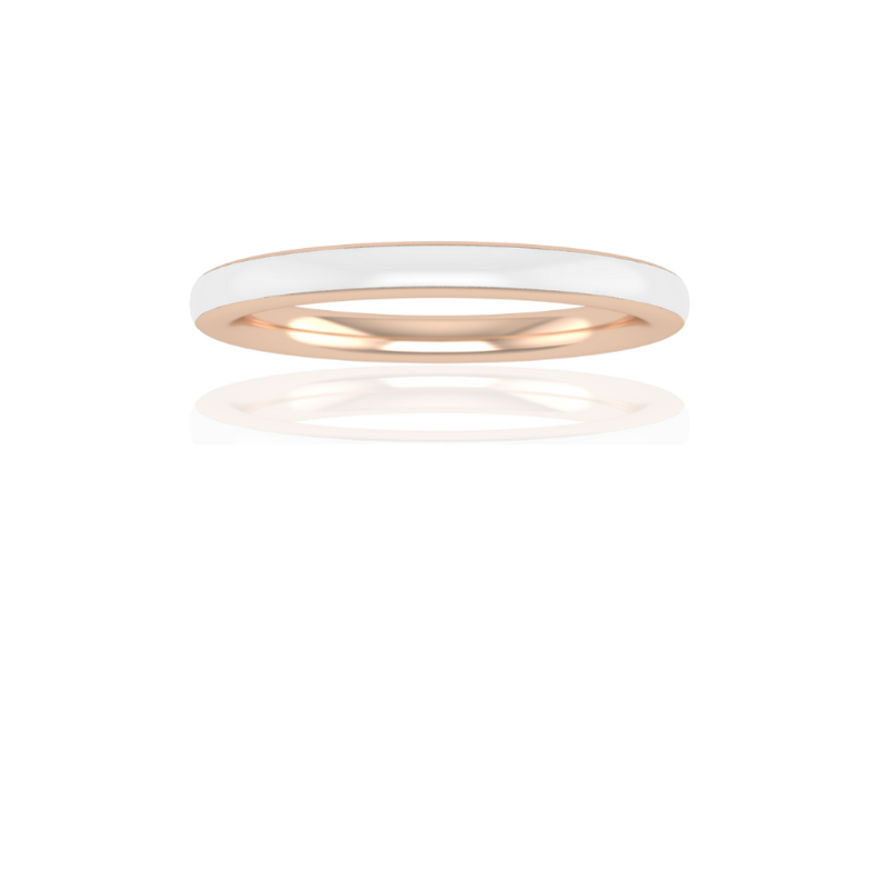 The Manhattan Band In Ivory White-Rose Gold-ASHITA