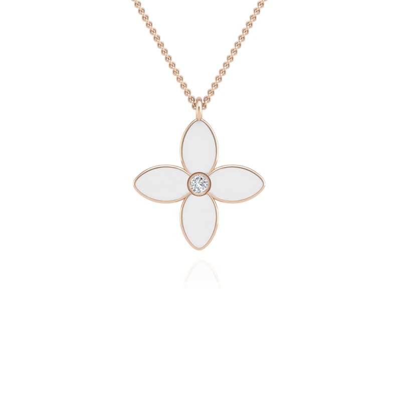 The Mulberry Necklace in Ivory White- Rose Gold-ASHITA