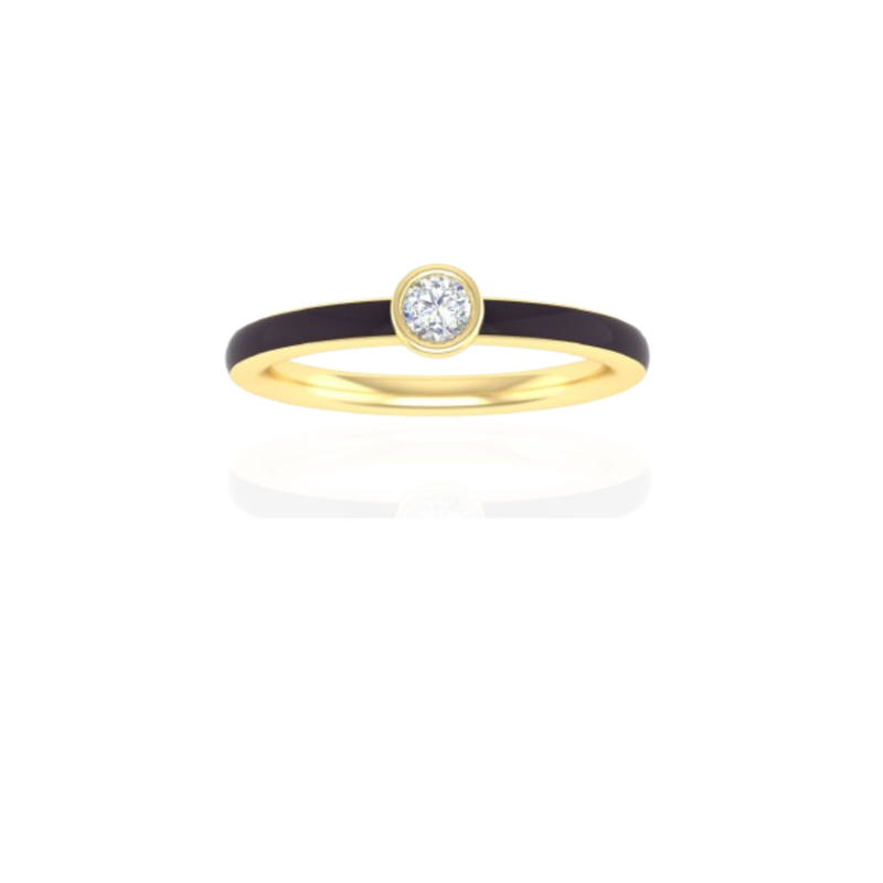 The Queen Band In Midnight Black-Yellow Gold-ASHITA